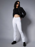 Women White Bootcut High-Rise Clean Look Stretchable Jeans