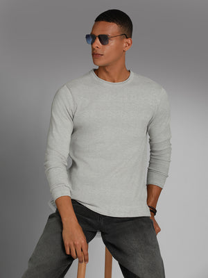 Round Neck Long Sleeves Cotton Pullover Sweater