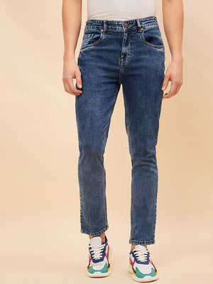 Men Straight Fit Heavy Fade Stretchable Jeans