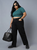 Women Plus Size High-Rise Stretchable Jeans