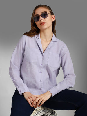 Classic Cuban Collar Long Sleeves Cotton Casual Shirt