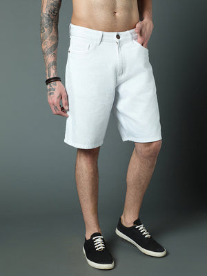 Men Mid-Rise Loose Fit Pure Cotton Chino Shorts