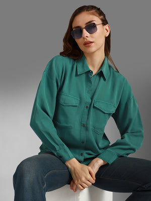 Classic Oversized Spread Collar Long Sleeves Cotton Casual Shirt