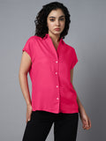 Spread Collar Extended Sleeves Classic Opaque Casual Shirt