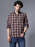 Checked Cotton Spread Collar Opaque Cotton Casual Shirt