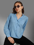 Classic Cuban Collar Long Sleeves Cotton Casual Shirt