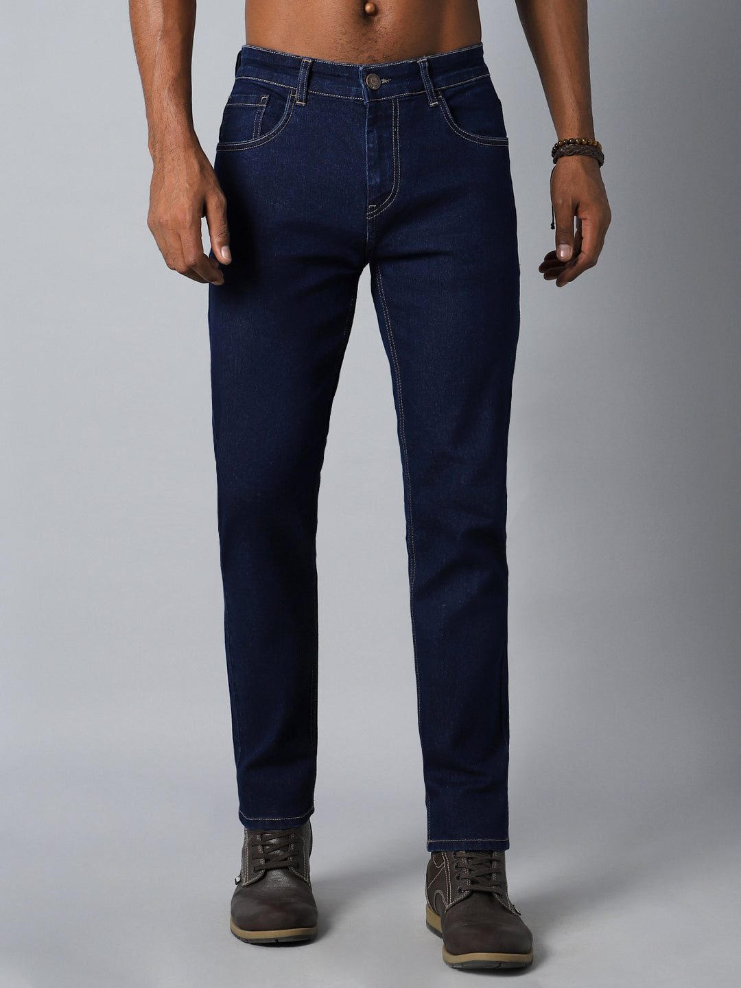 Men Blue Straight Fit Stretchable Jeans