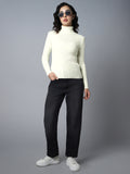 Ribbed Turtle Neck Long Sleeves Acrylic Pullover Sweaters