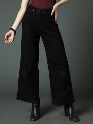 Women Clean Look Wide Leg High-Rise Stretchable Jeans