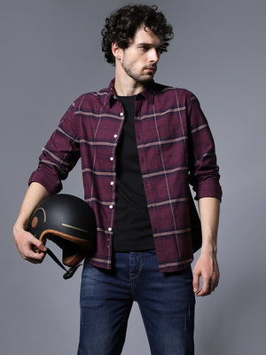 Classic Windowpane Checks Pure Cotton Casual Shirt