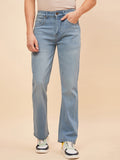 Men Blue Bootcut Mid-Rise Light Fade Stretchable Jeans