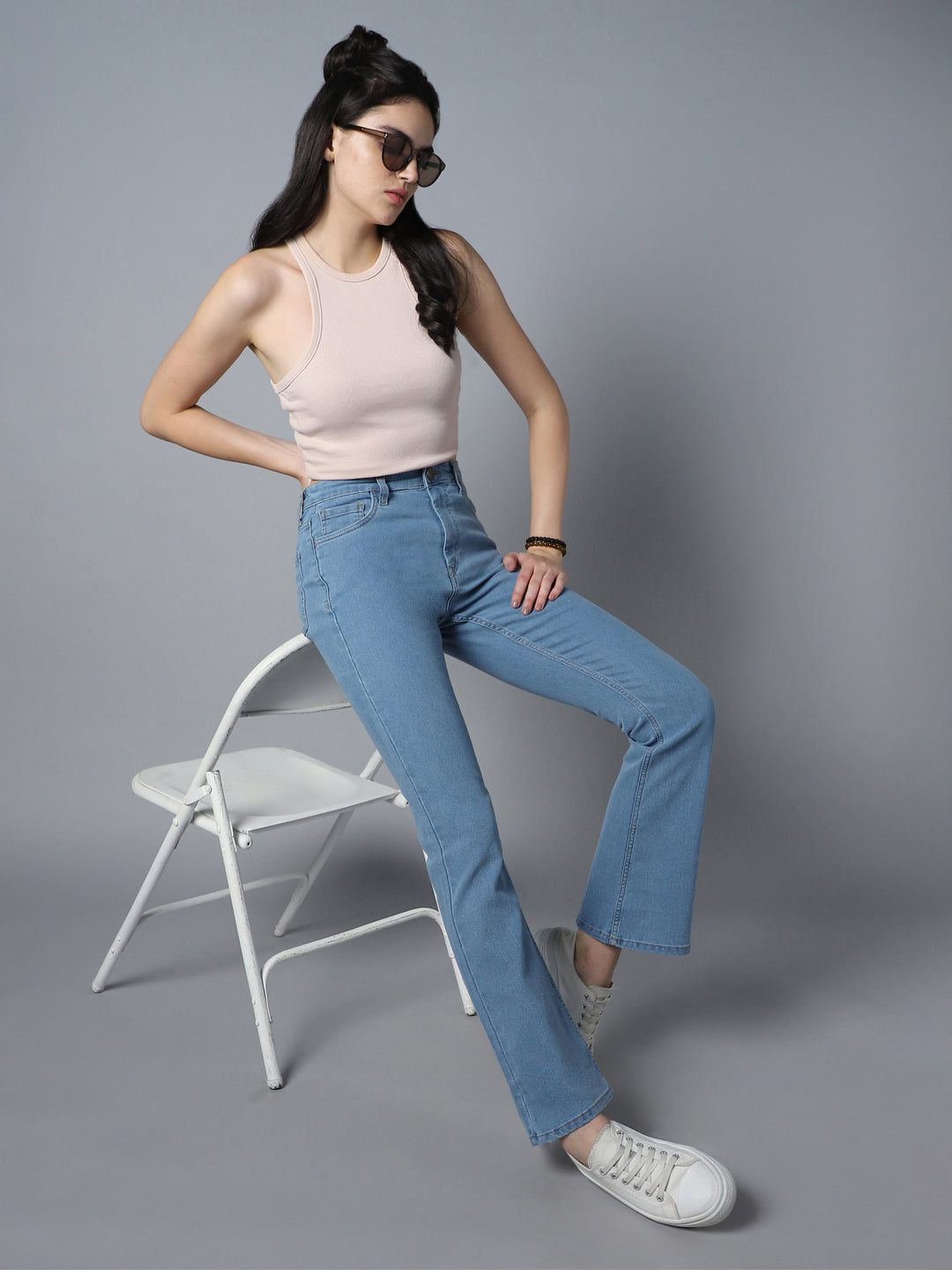 Women Bootcut High-Rise Clean Look Stretchable Jeans