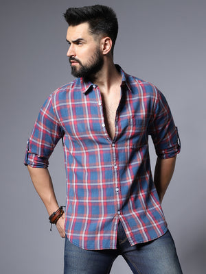 Classic Regular Fit Checked Pure Cotton Casual Shirt