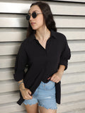 Classic Spread Collar Pure Cotton Relaxed Fit Casual Shirt