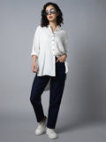 Spread Collar Classic Boxy Opaque Casual Shirt