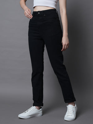 Women Straight Fit High-Rise Clean Look Stretchable Jeans