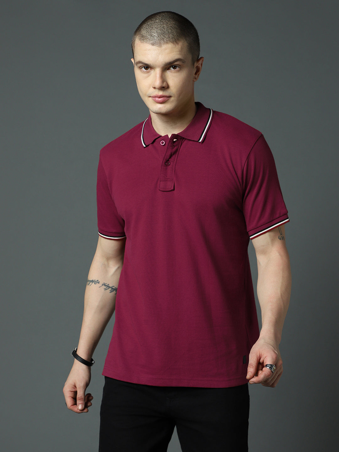 Polo Collar Pure Cotton T-shirt