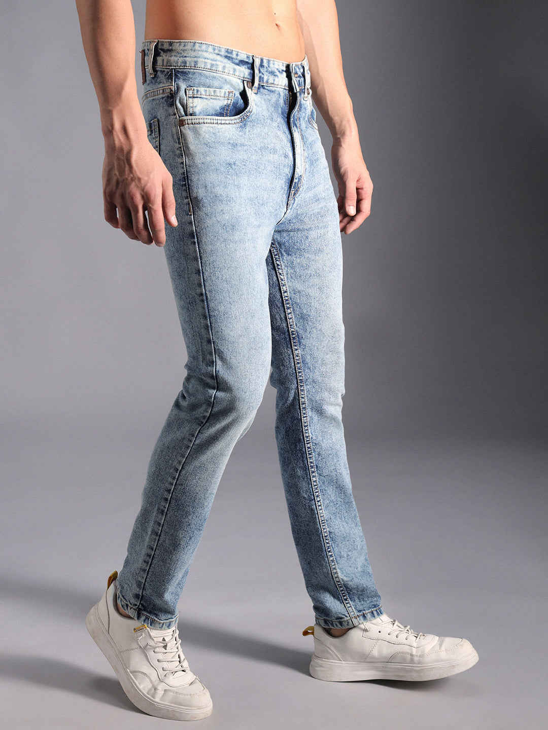 Men Straight Tappered Fit Heavy Fade Cotton Jeans