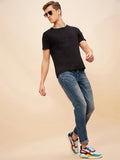 Men Straight Fit Heavy Fade Stretchable Jeans