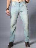 Men Blue Straight Fit Mid-Rise Stretchable Jeans