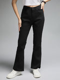 Women Bootcut Mid-Rise Dark Shade Clean Look Stretchable Jeans