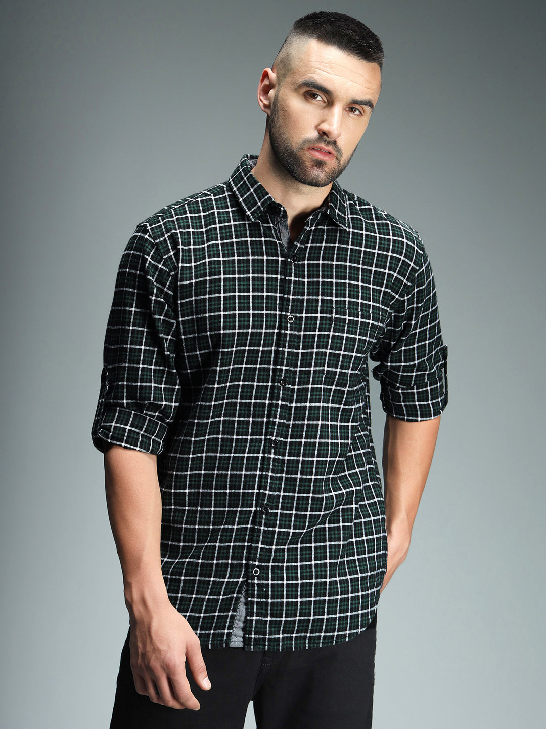 Standard Grid Tattersall Checked Pure Cotton Casual Shirt