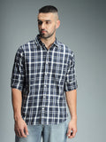 Classic Tartan Checks Spread Collar Long Sleeves Cotton Casual Shirt