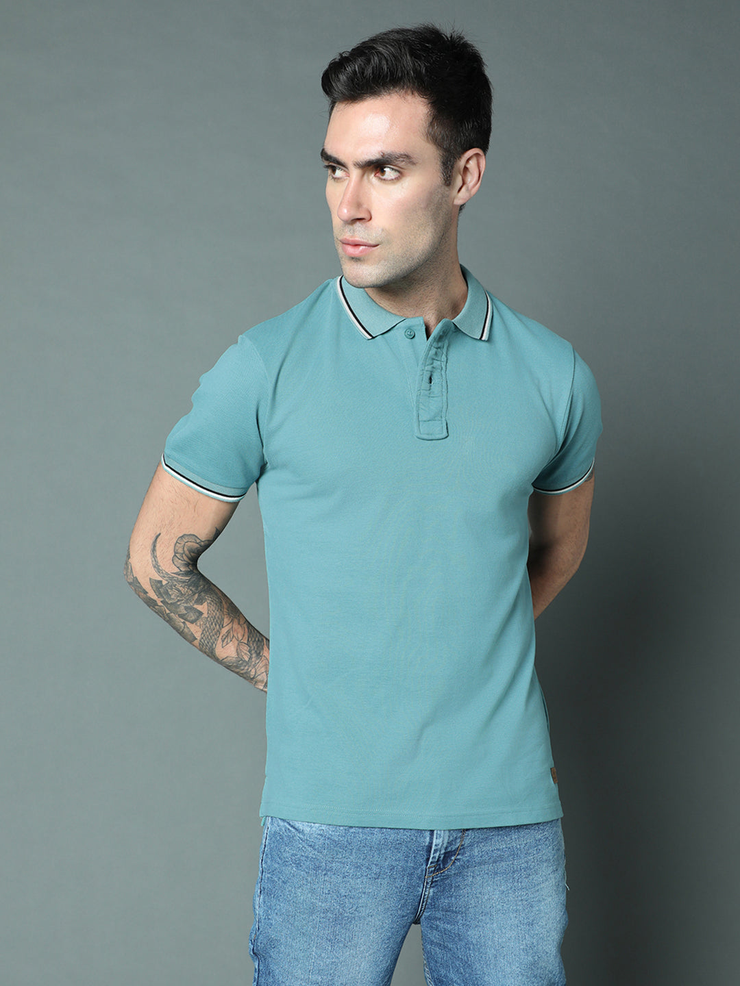 Polo Collar Pure Cotton T-shirt