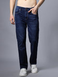 Men Wide Leg Clean Look Mid-Rise Stretchable Jeans