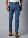 Men Blue Tapered Fit Mildly Distressed Light Fade Stretchable Jeans