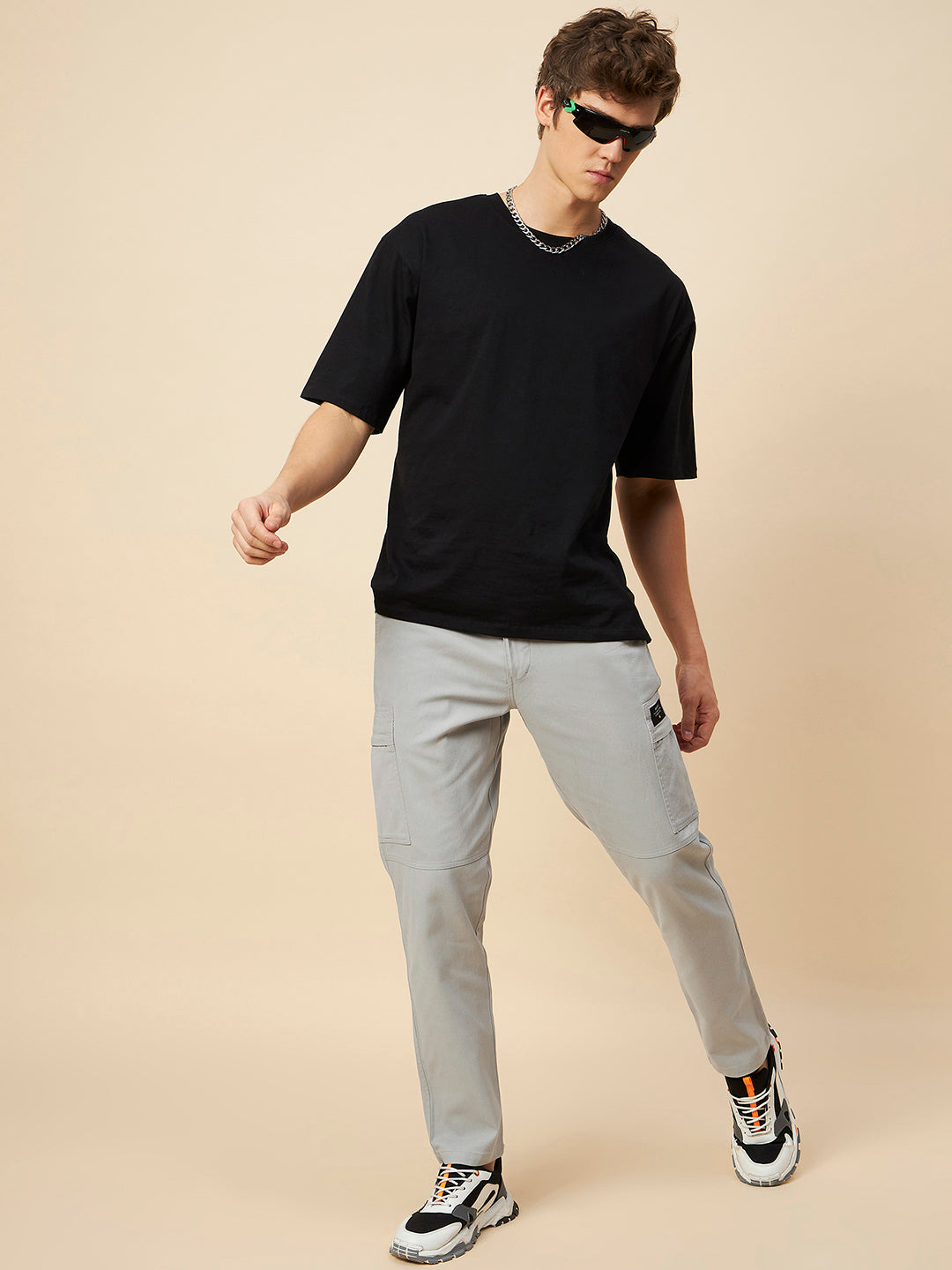 Men Mid Rise Woven Cargo Trouser