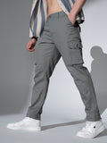 Hubberholme Men Grey Slim Fit Stretchable Cargos Trousers