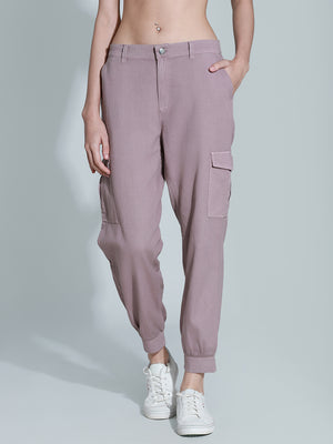 Women High-Rise Plain Cotton Joggers