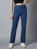 Women Straight Fit High-Rise Clean Look Stretchable Jeans