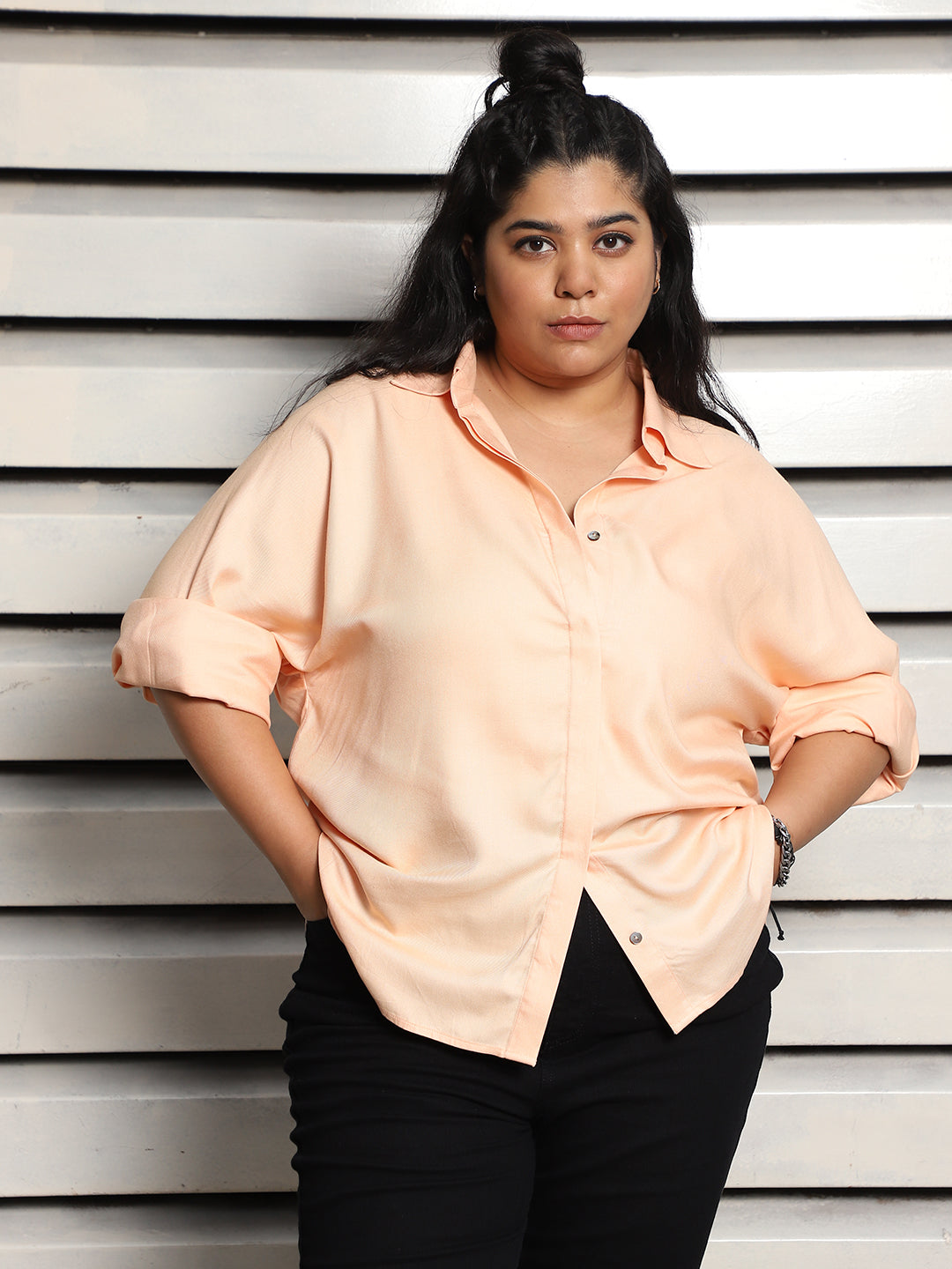 Plus Size Women Boxy Opaque Casual Shirt