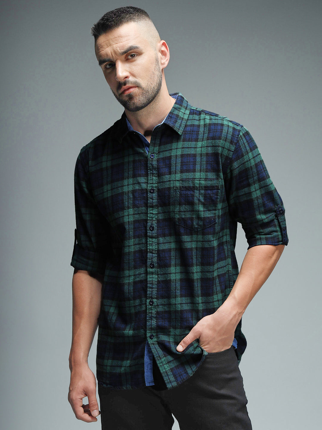 Standard Tartan Checked Pure Cotton Casual Shirt