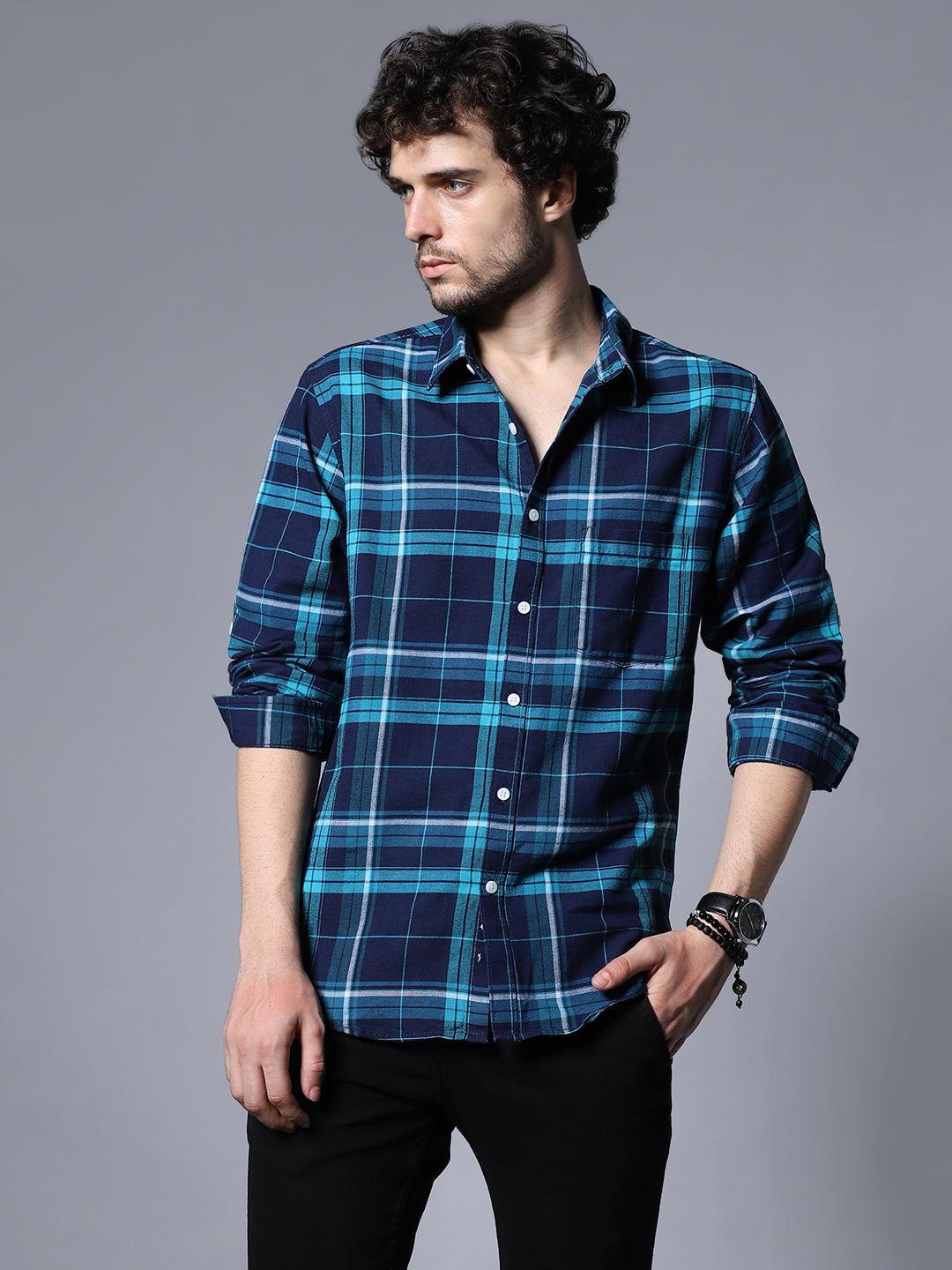 Classic Tartan Checks Opaque Pure Cotton Casual Shirt