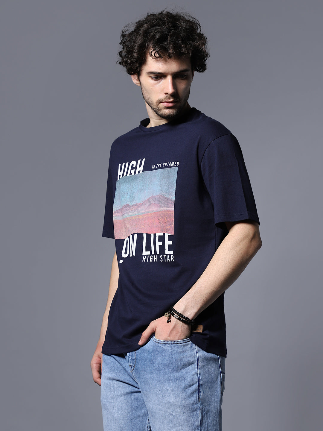 Typography Printed Relaxed Fit Pure Cotton T-Shirt