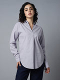 Cuffed Sleeves Pure Cotton Shirt Style Top