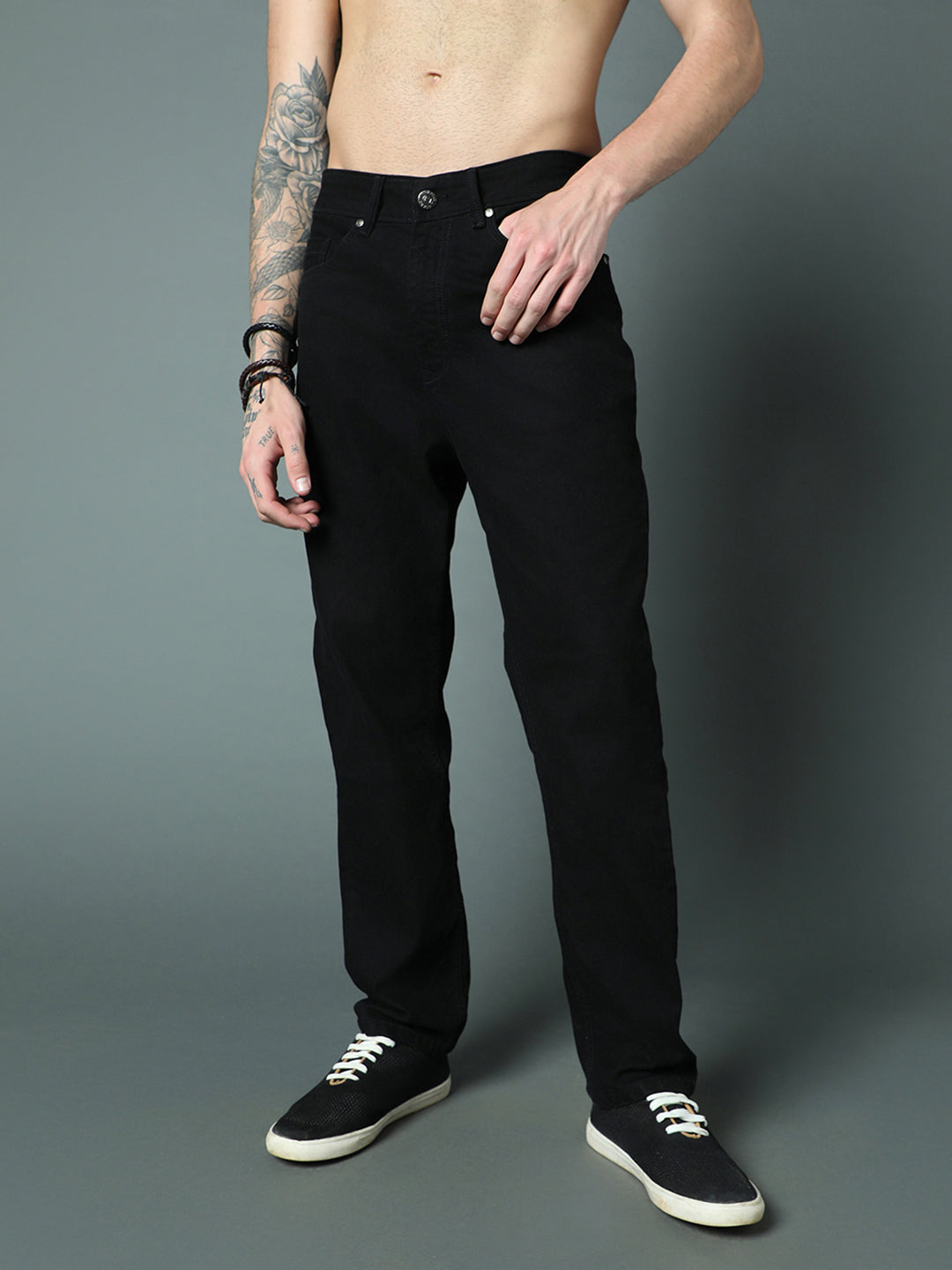 Men Straight Fit Mid-Rise Stretchable Clean Look Jeans