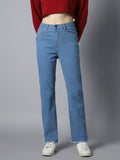 Women Straight Fit High-Rise Clean Look Stretchable Jeans