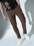 Hubberholme Men Brown Slim Fit Cotton Cargo Trousers