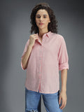 Classic Oversized Vertical Stripes Spread Collar Cotton Casual Shirt