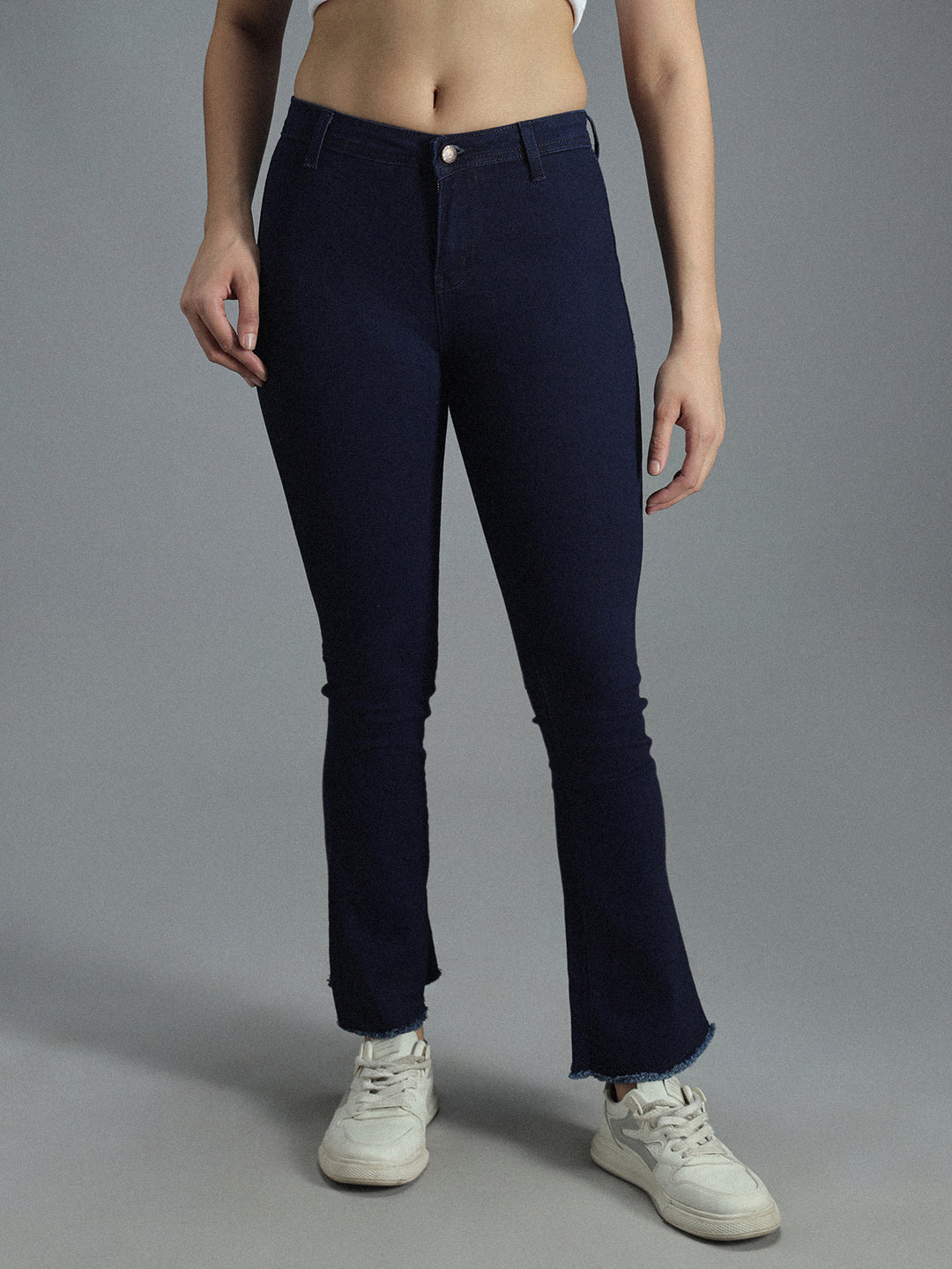 Women Bootcut Mid-Rise Clean Look Stretchable Jeans