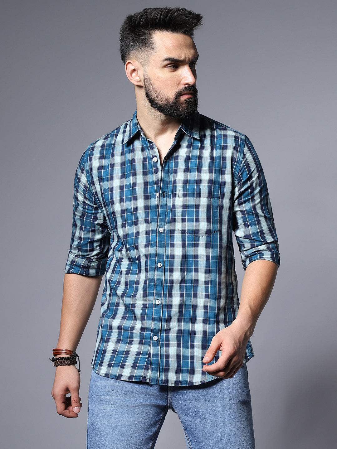 Checked Pure Cotton Cotton Regular Fit Casual Shirt