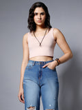 Round Neck Fitted Crop Top