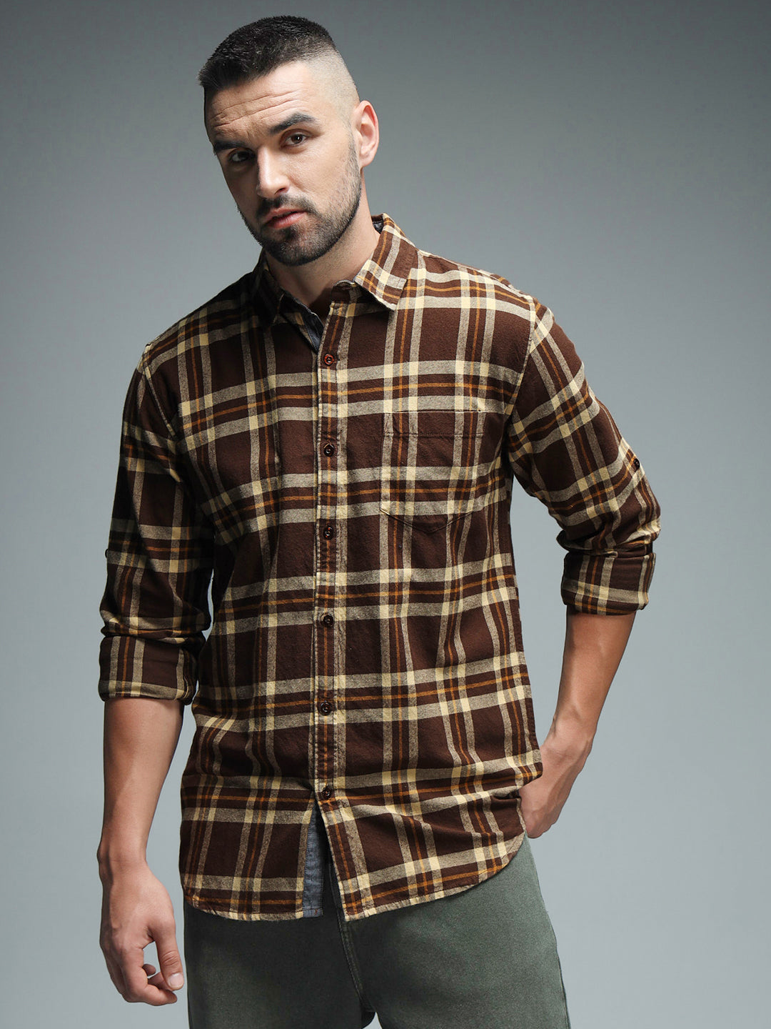 Standard Tartan Checked Pure Cotton Casual Shirt