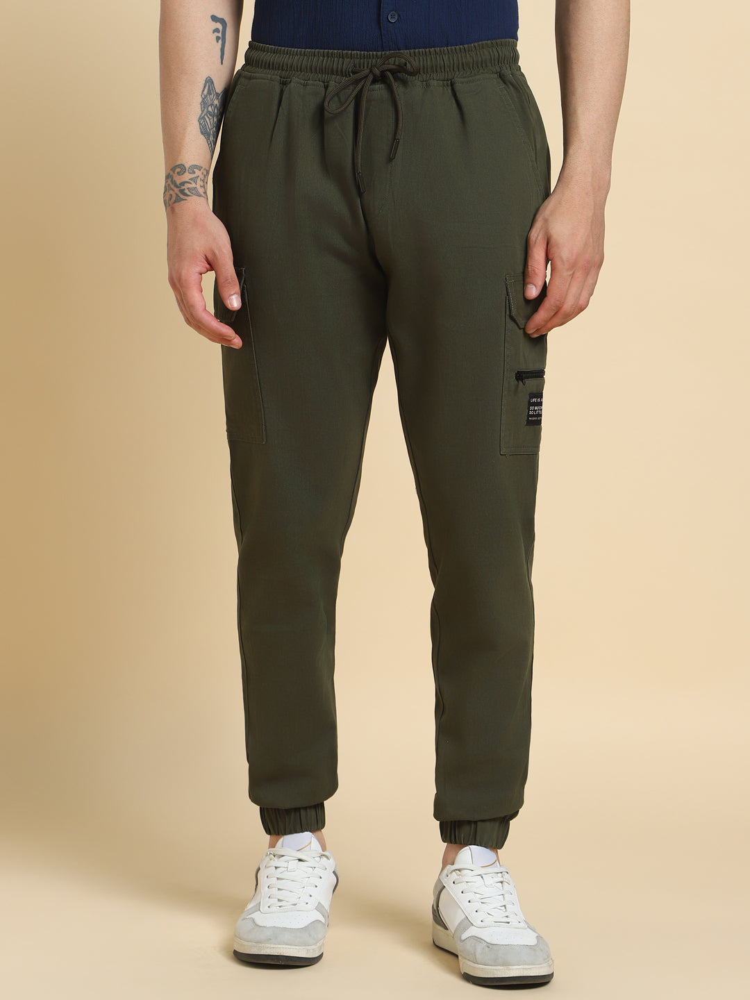 Men Mid Rise Cargo Joggers