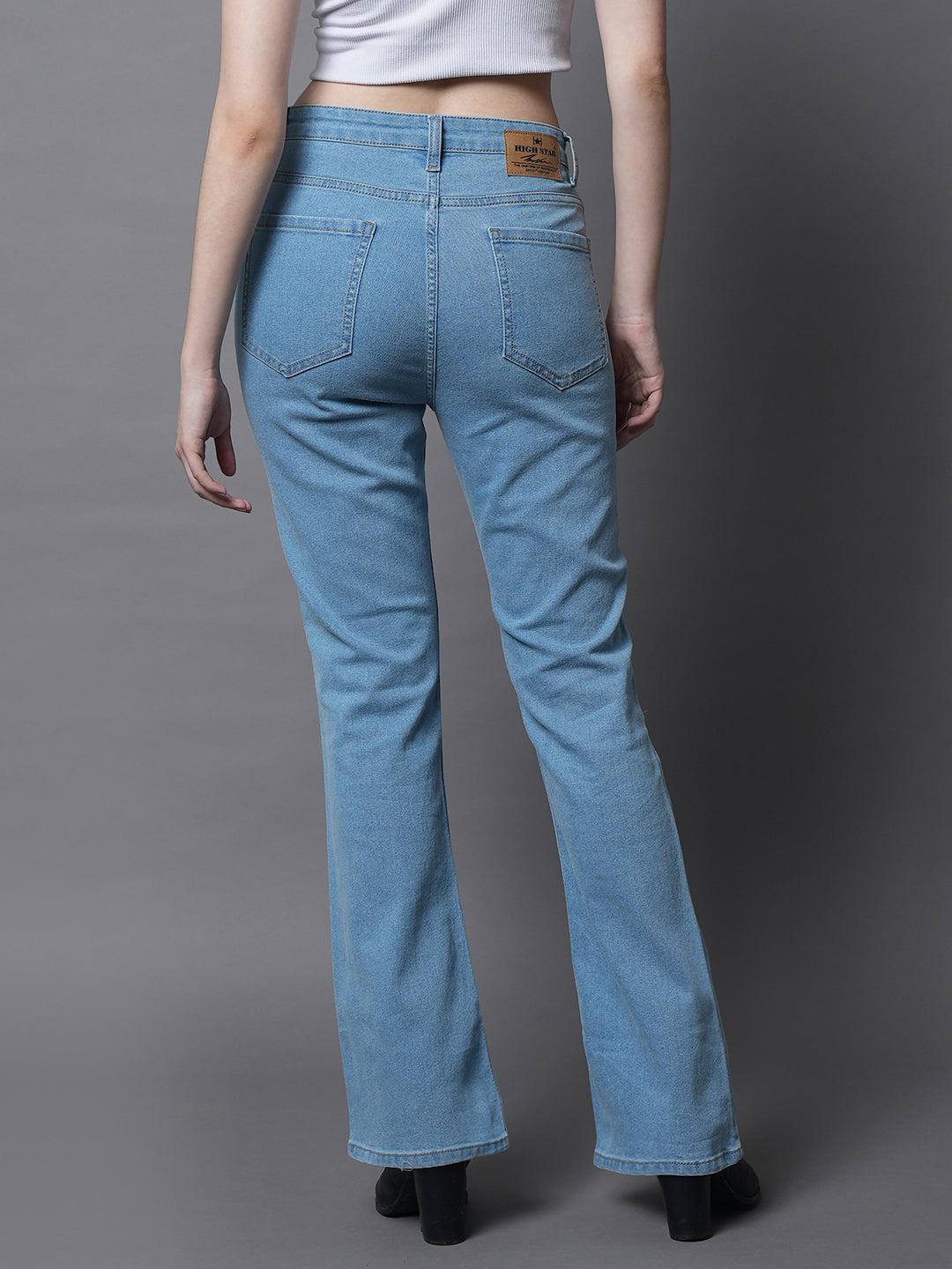 Women Bootcut High-Rise Clean Look Stretchable Jeans