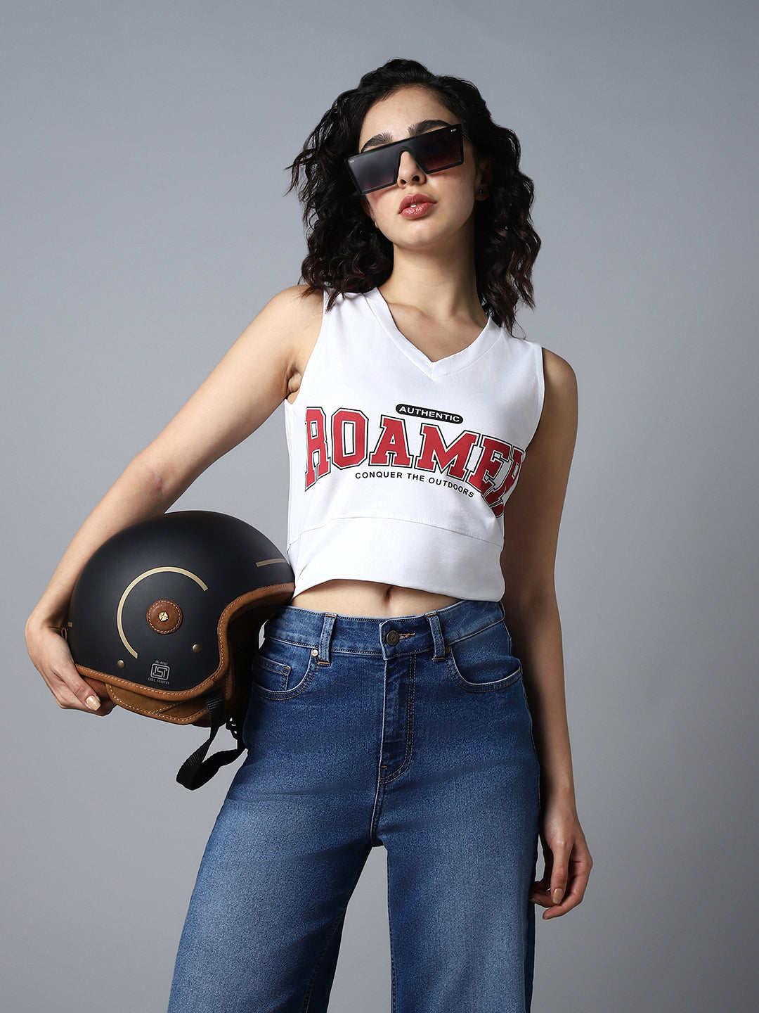 Typography Printed Crop Top